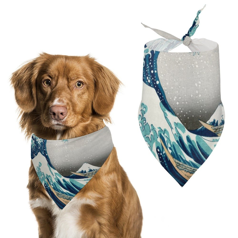 Pet Supply Hokusai Great Wave Off Kanagawa Scarf for Comfort main product image for dogs and cats