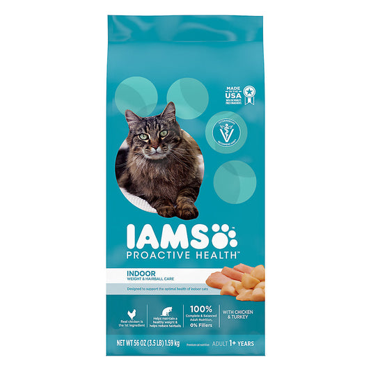 Iams Proactive Health Indoor Weight Hairball Dry Cat Food 3 - main product image