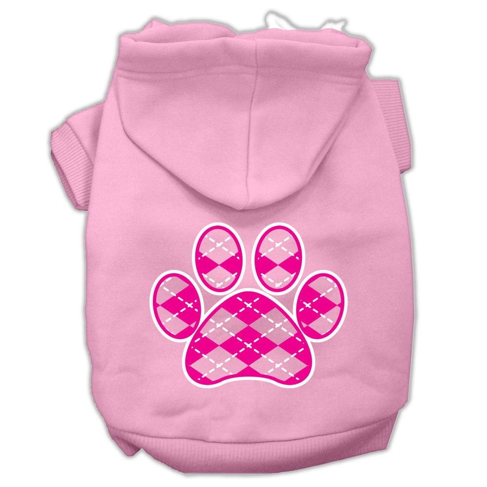 Dog Hoodie Pink Argyle Paw for Royal Style and Ease for - gallery image 5