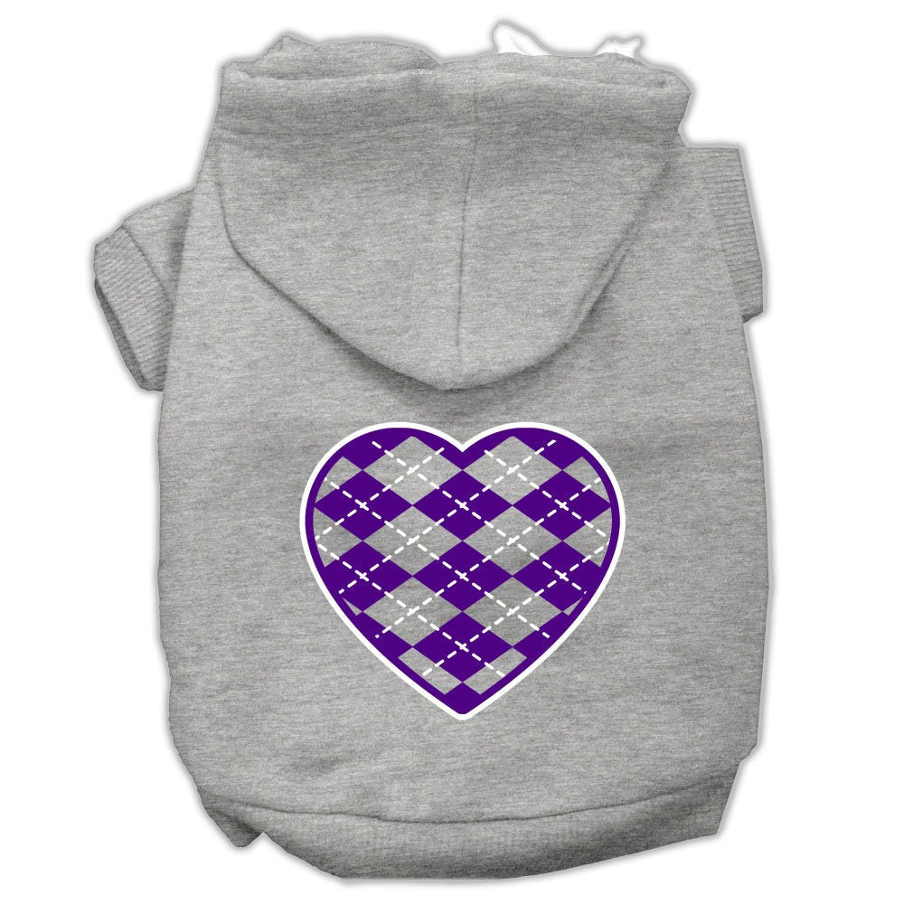 Dog Hoodie Purple Argyle Heart for Royal Style Comfort Fit - gallery image 7