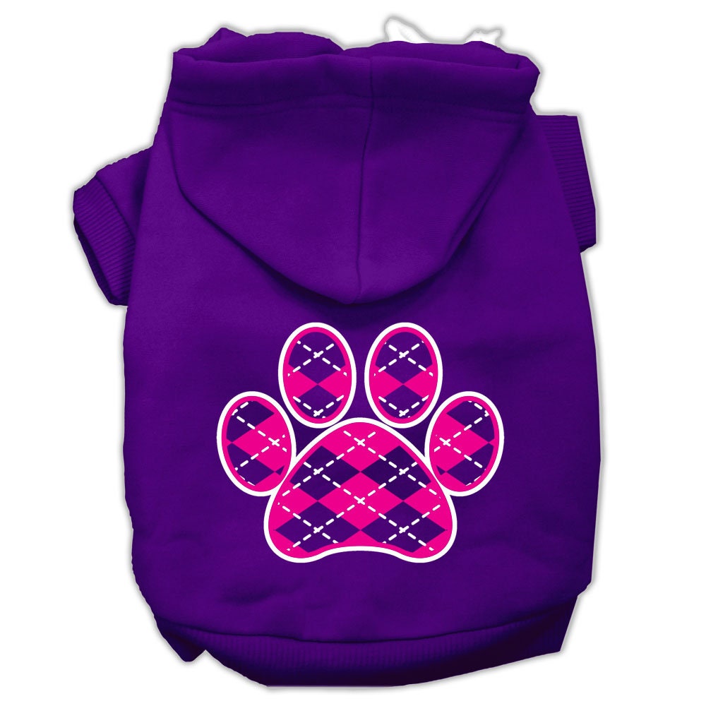 Dog Hoodie Pink Argyle Paw for Royal Style and Ease for - gallery image 6