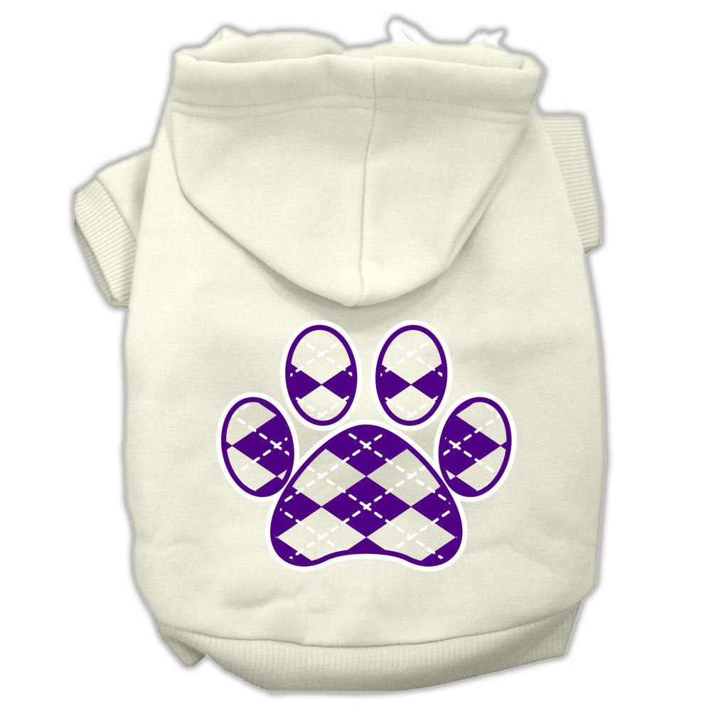 Dog Hoodie Purple Argyle Paw for Royal Style and Ease for - gallery image 5