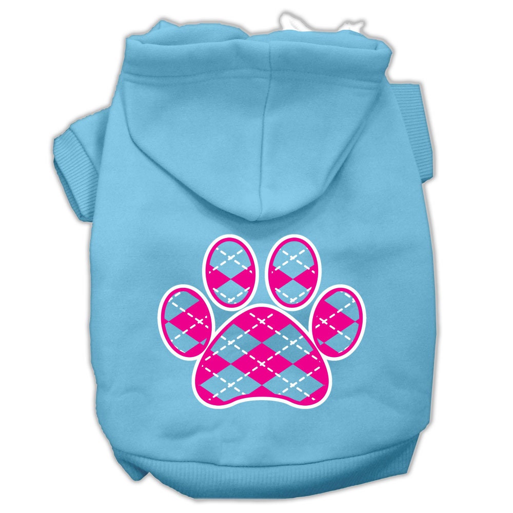 Dog Hoodie Pink Argyle Paw for Royal Style and Ease for - gallery image 7