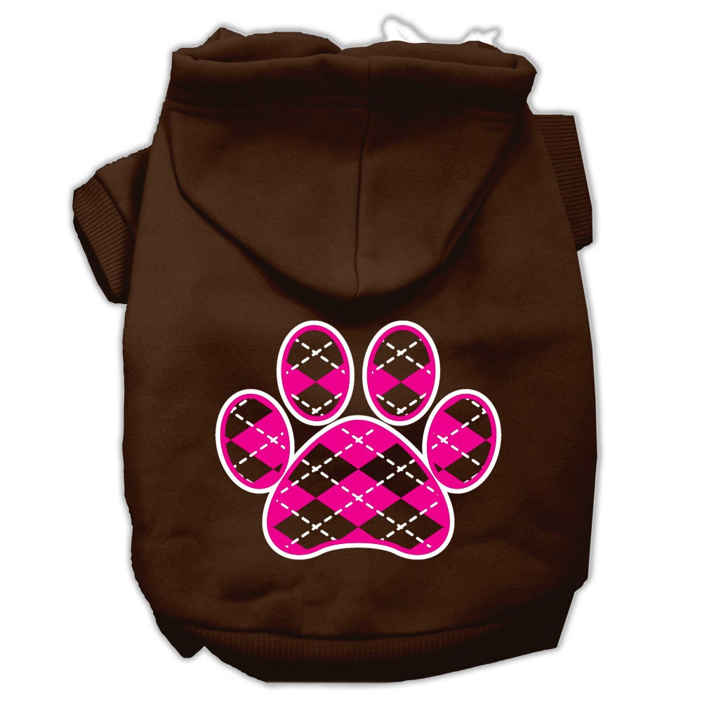 Dog Hoodie Pink Argyle Paw for Royal Style and Ease for - gallery image 9