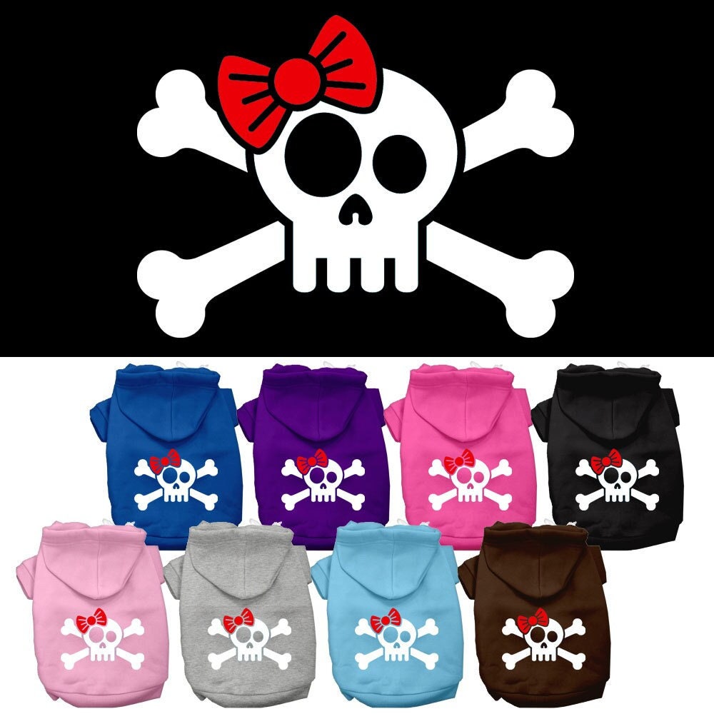 Dog Hoodie Skull and Crossbone Bow for Stylish Comfort Fit - main product image