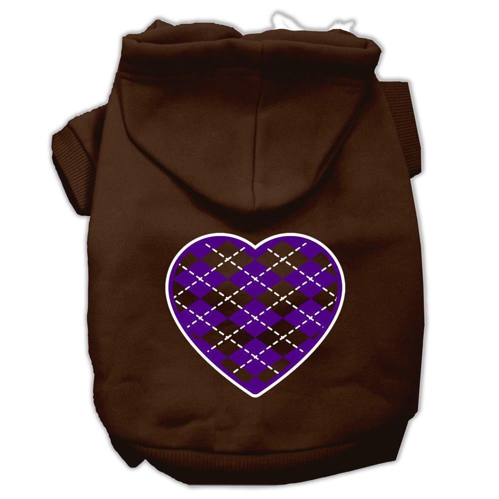 Dog Hoodie Purple Argyle Heart for Royal Style Comfort Fit - gallery image 9