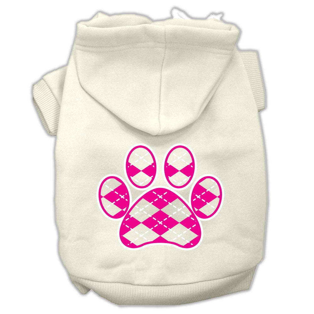 Dog Hoodie Pink Argyle Paw for Royal Style and Ease for - gallery image 10