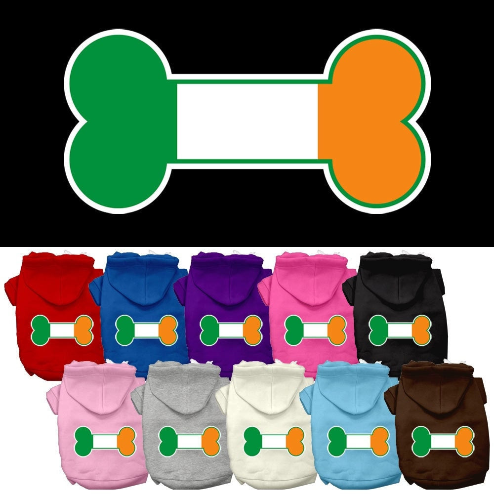Dog Hoodie Bone Shaped Ireland Flag for Royal Comfort Style - main product image