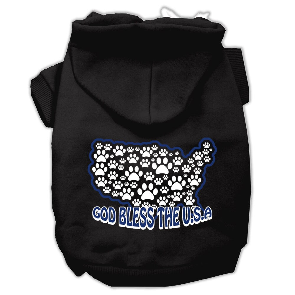Dog Hoodie God Bless The USA for Royal Patriotic Style for - close up view