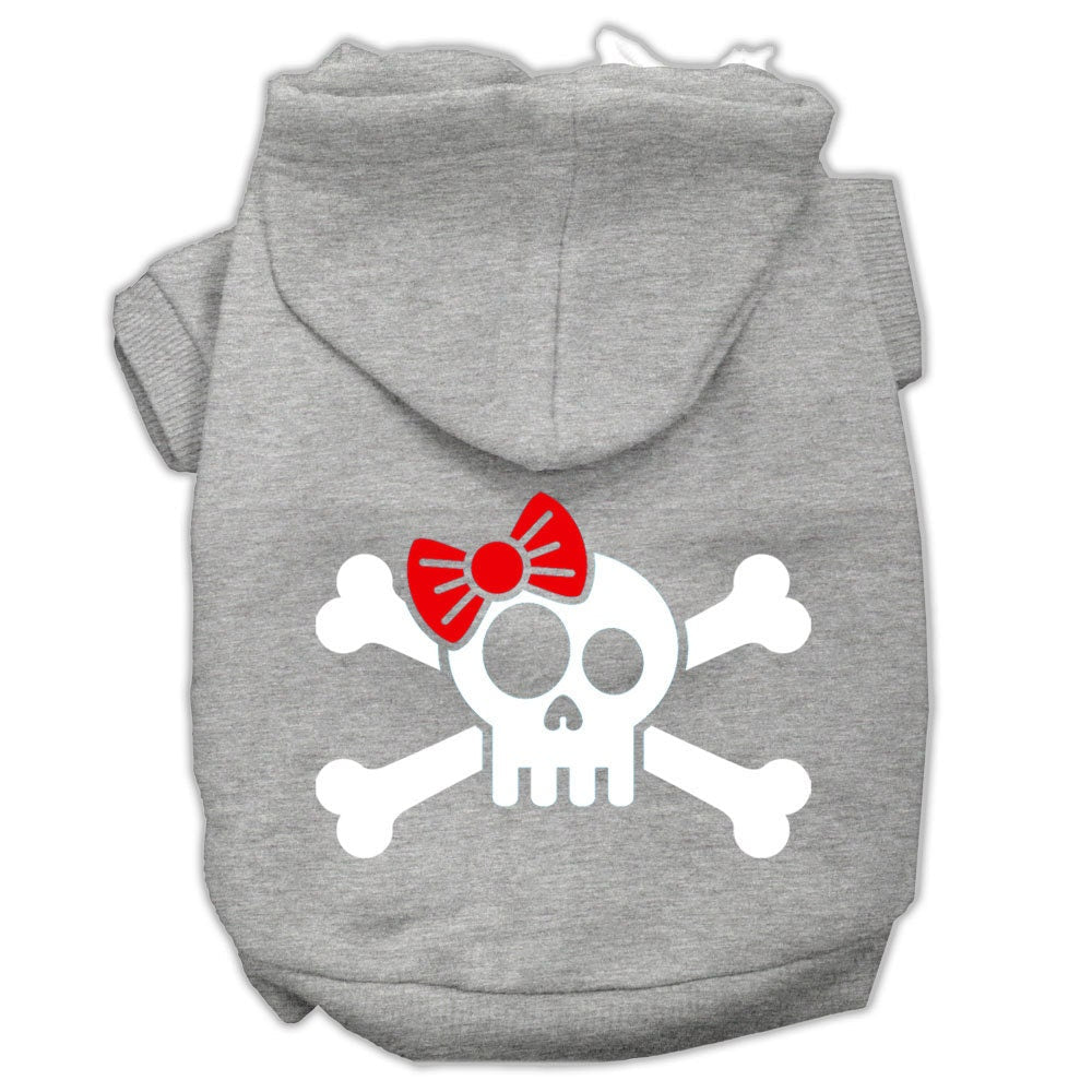Dog Hoodie Skull and Crossbone Bow for Stylish Comfort Fit - close up view