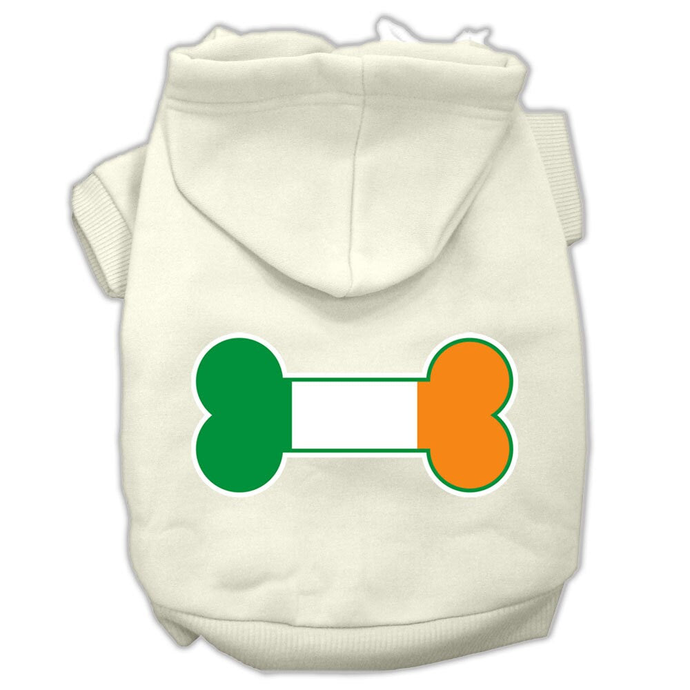 Dog Hoodie Bone Shaped Ireland Flag for Royal Comfort Style - close up view
