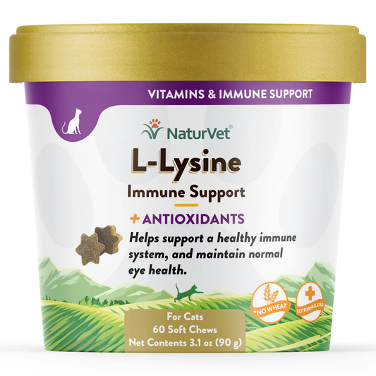 NaturVet Immune L-Lysine Support Cat Chews (60ct) (3.1oz) - main product image