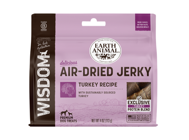 Earth Animal Wisdom Air Dried Turkey Jerky Dog Treats (4oz) - main product image