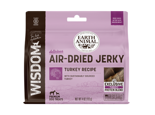 Earth Animal Wisdom Air Dried Turkey Jerky Dog Treats (4oz) - main product image