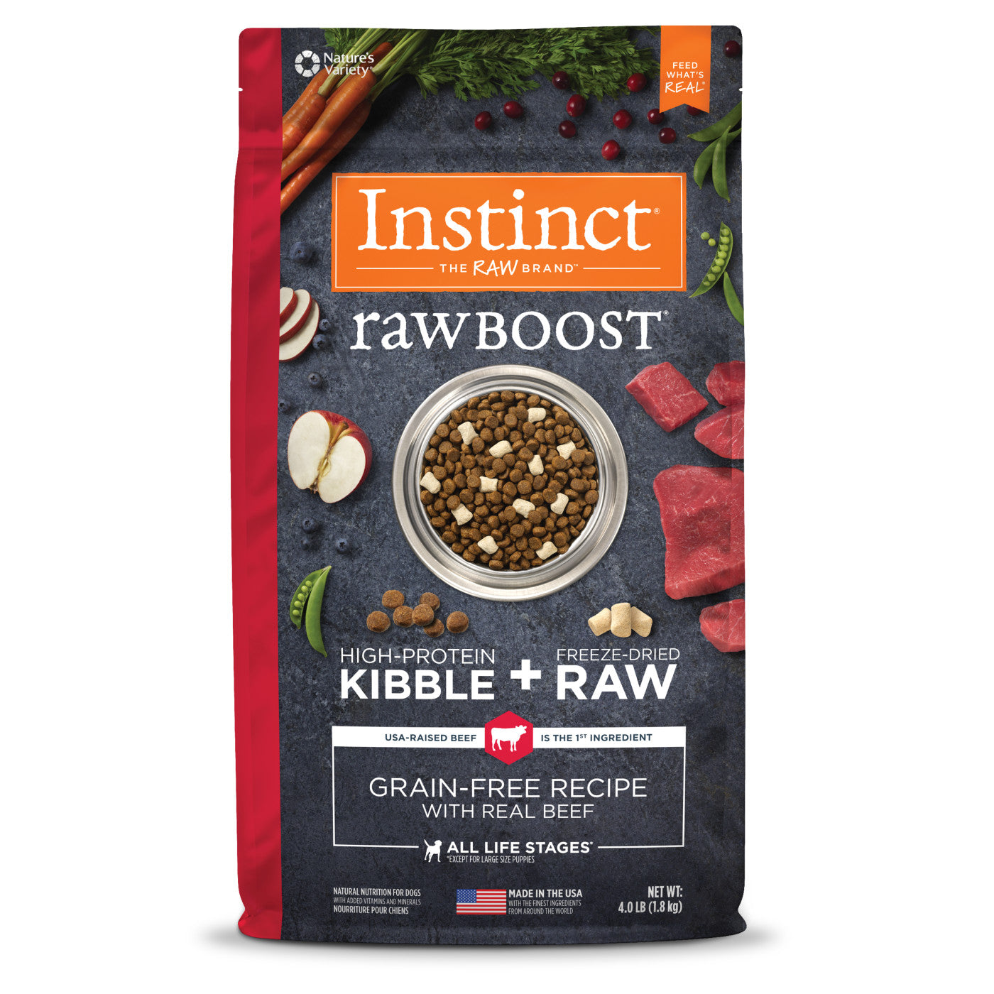 Instinct All Life Stages Raw Boost Grain Free Beef Dry Dog - main product image