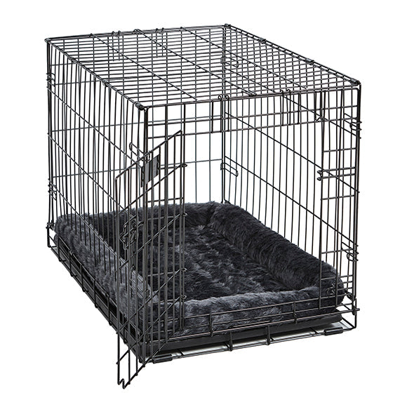 Midwest Quiettime Sheepskin Pet Bed Gray 48X30 Washable Pet - lifestyle view