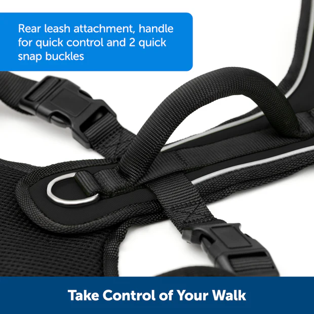 Petsafe Easysport Harness Black Md Adjustable Dog Walking - close up view
