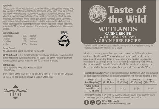 Taste of the Wild Adult Wetland Fowl Canine Food (13.2oz) - detail view