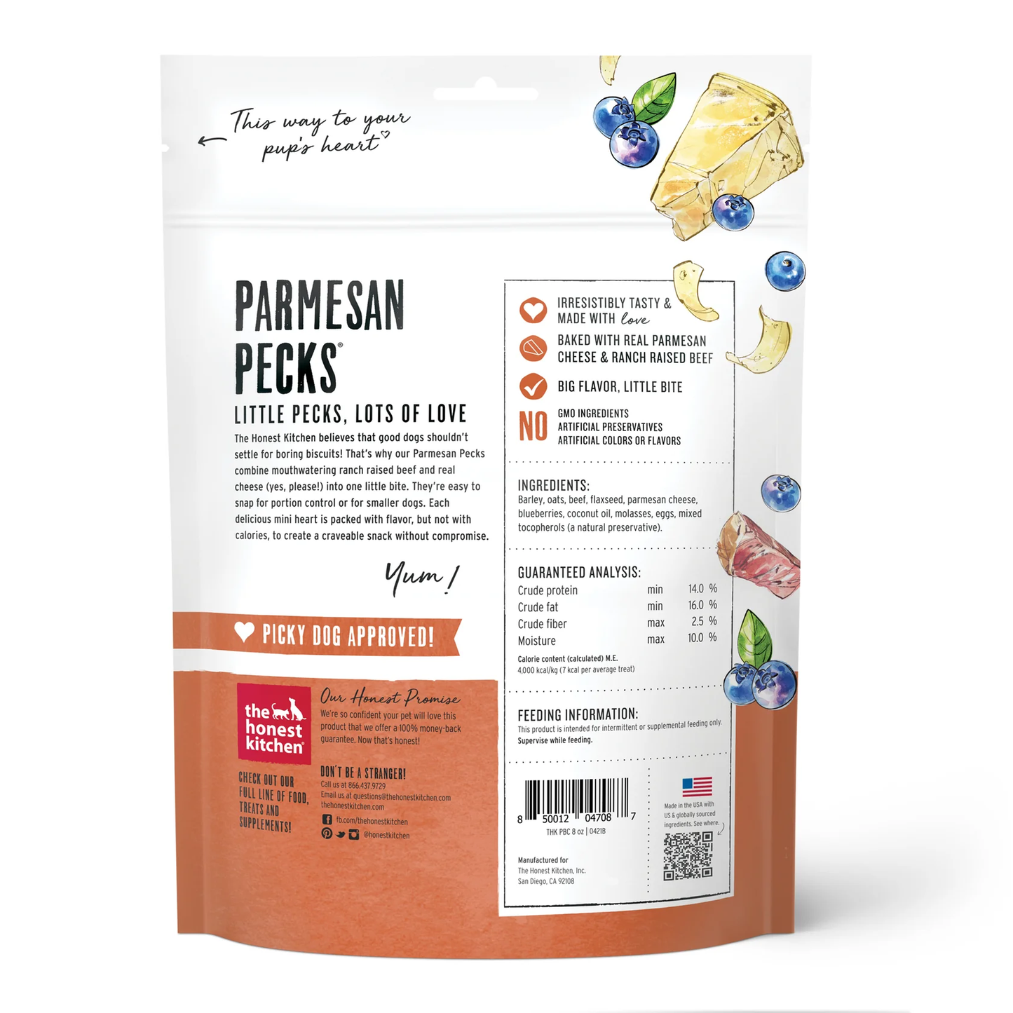 Honest Kitchen Parmesan Pecks Beef And Blueberry Dog Treats - detail view