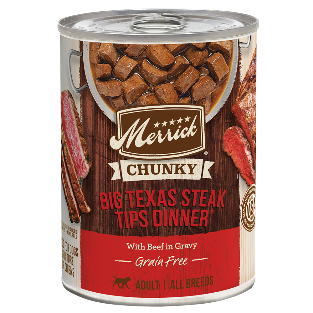 Merrick Chunky Grain Free Adult Big Texas Steak Dinner Wet - main product image