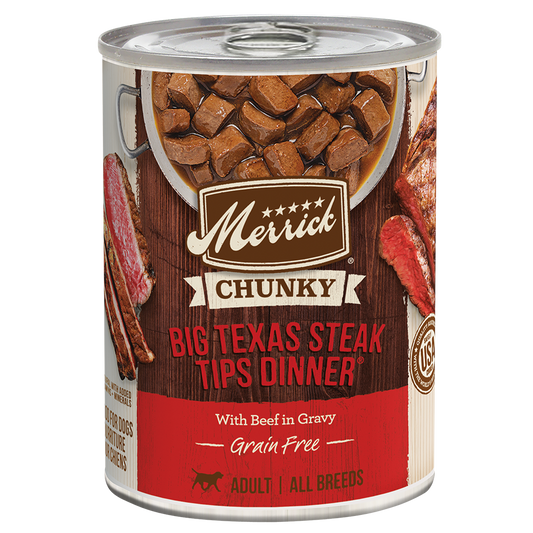 Merrick Chunky Grain Free Adult Big Texas Steak Dinner Wet - main product image