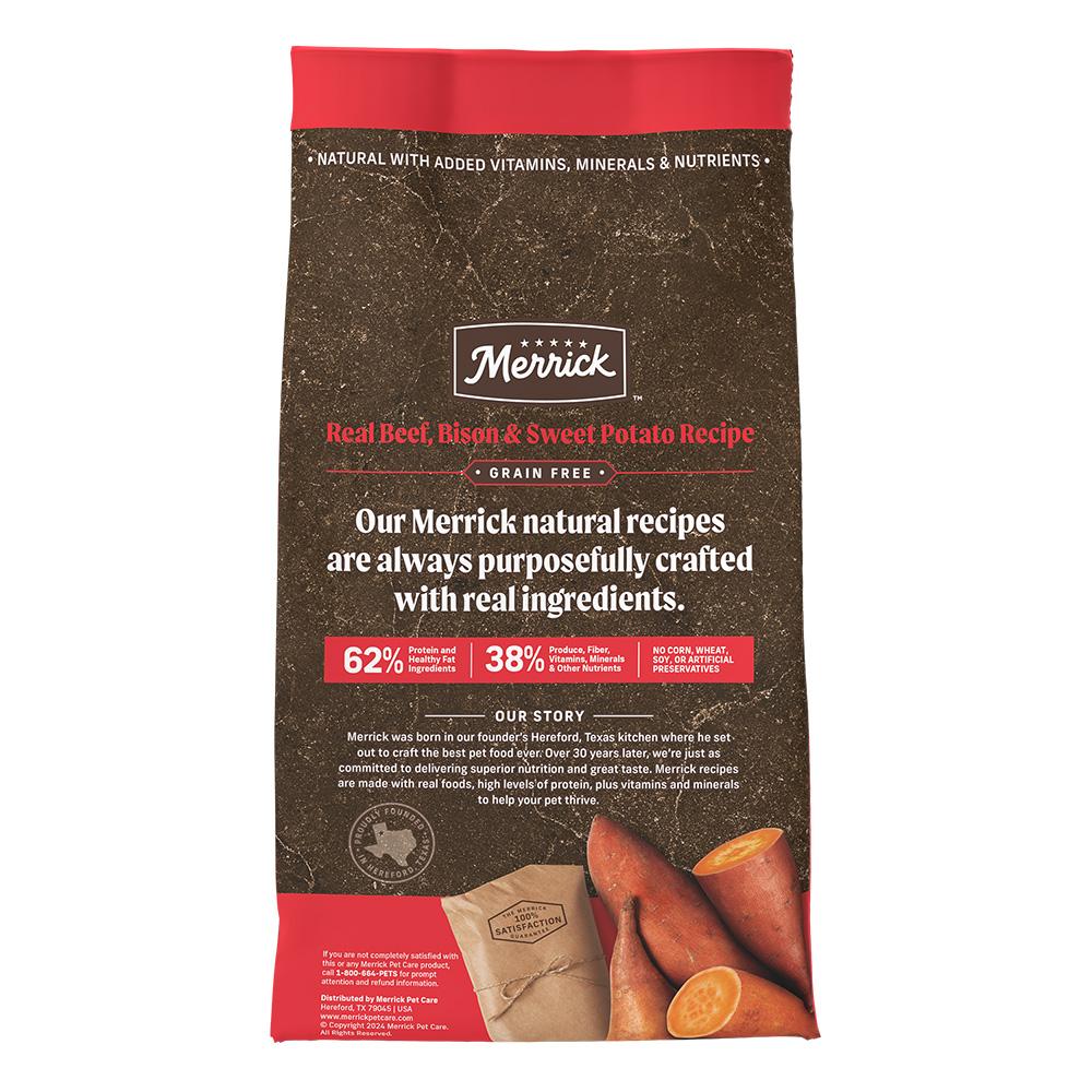 Merrick Grain Free Adult Beef Bison And Sweet Potato Dog Dry - detail view