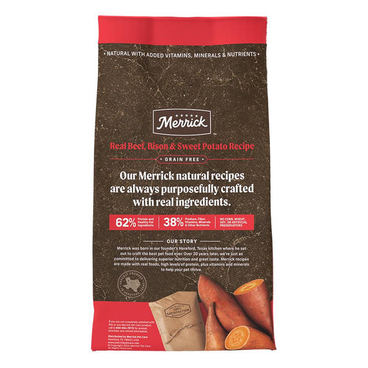Merrick Grain Free Adult Beef Bison And Sweet Potato Dog Dry - detail view