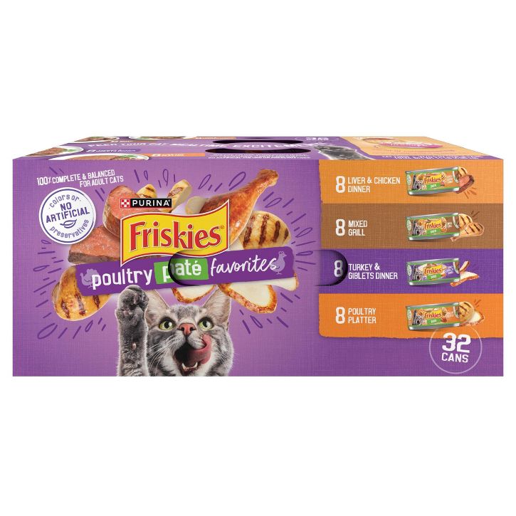The Family Pet Cat Food 32Ct 5 5oz Friskies Pate Poultry Fav - main product image