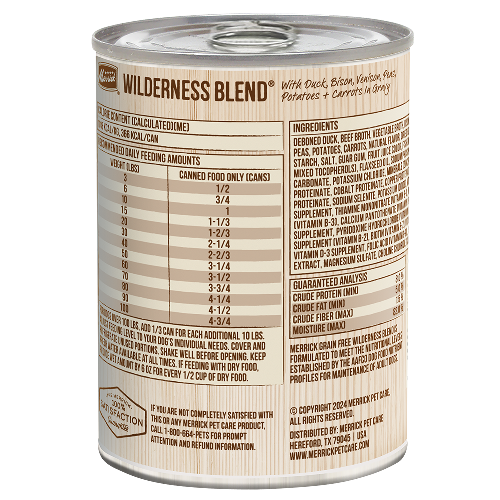 Merrick Grain Free Wilderness Blend Wet Dog Food (12.7oz) - lifestyle view