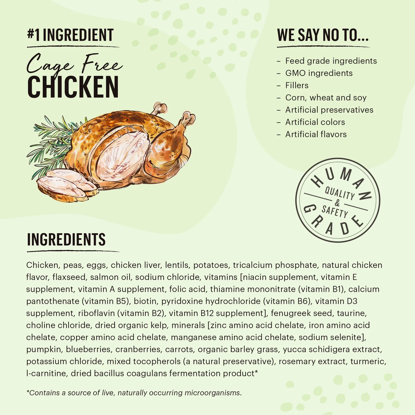 Honest Kitchen Grain Free Clusters Chicken Dry Cat Food 1Lb - detail view