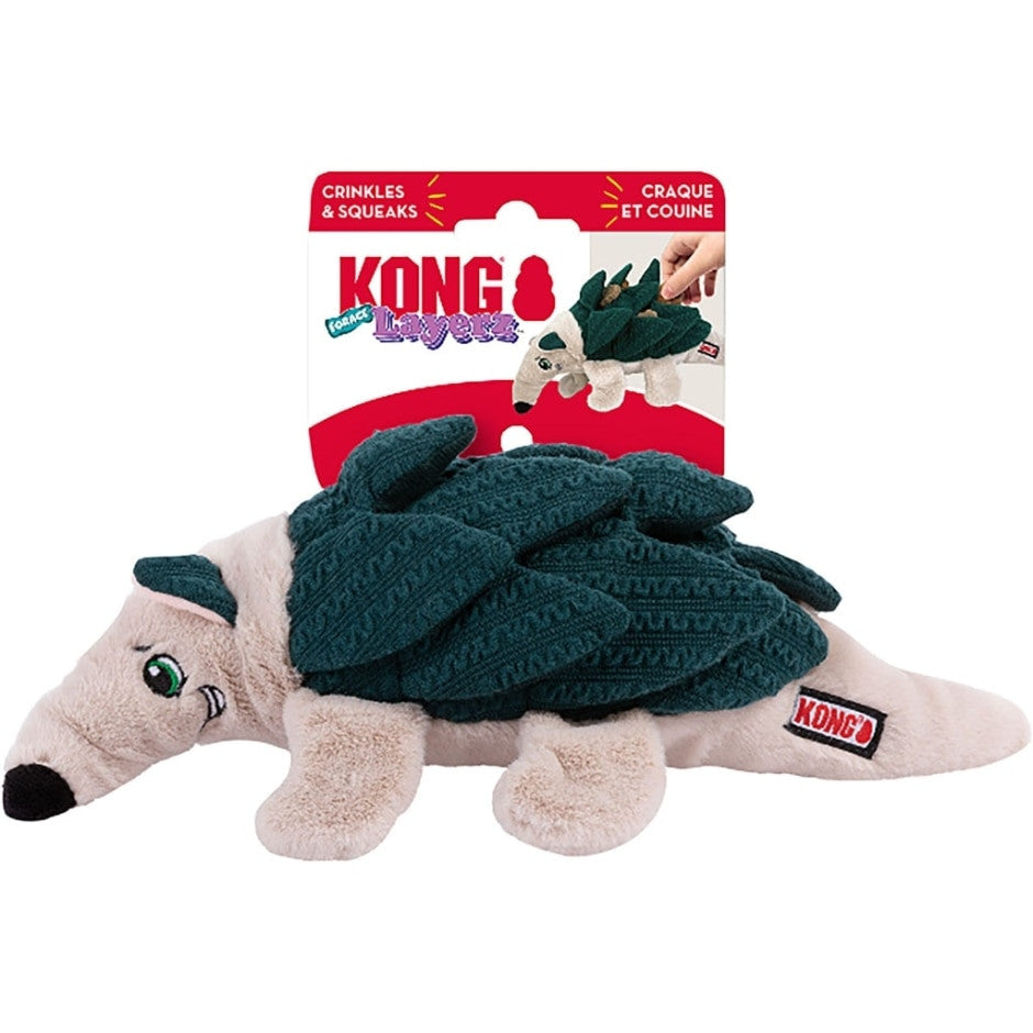 KONG Layerz Armadillo Plush Dog Toy Durable Play - main product image