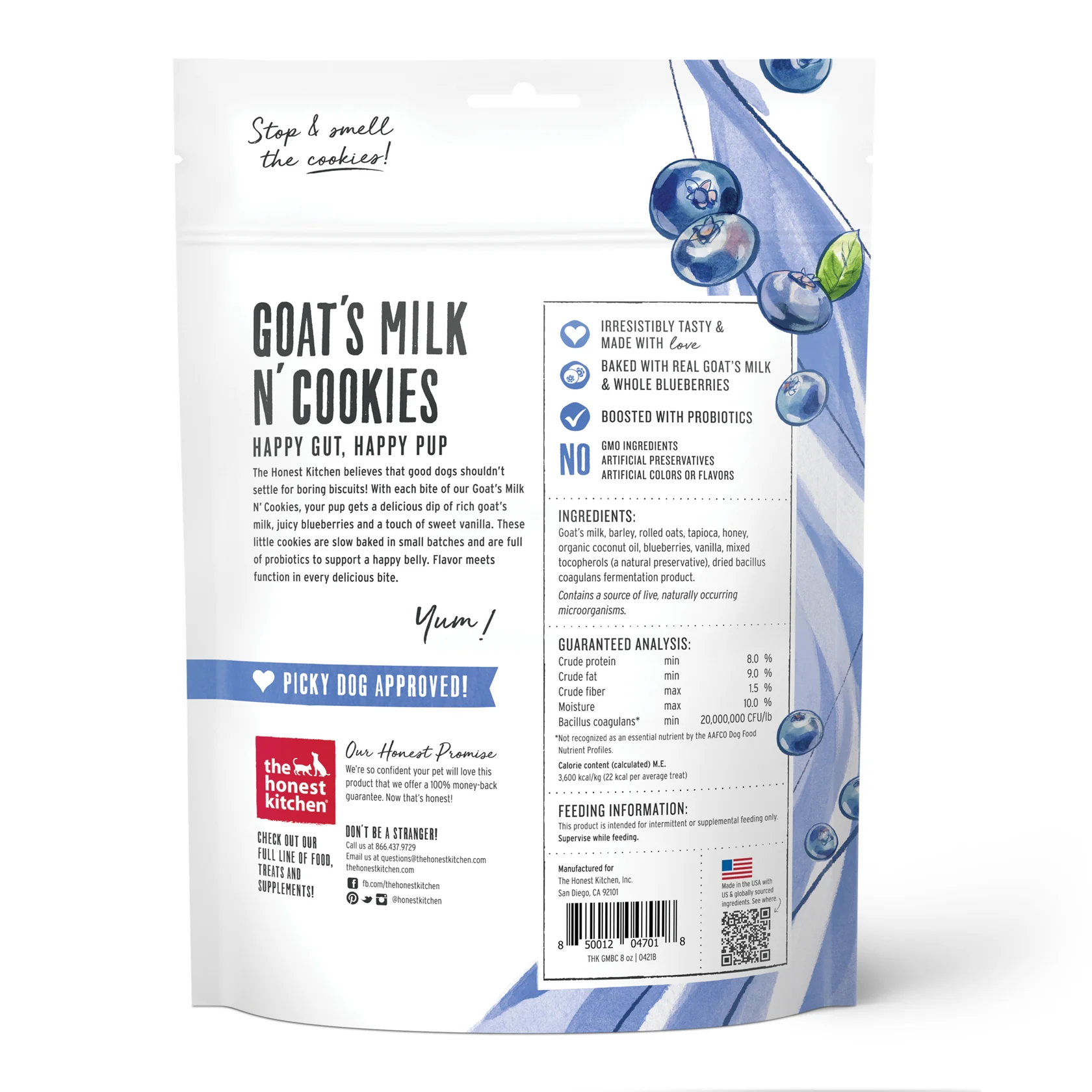 Honest Kitchen Goat Milk And Cookies Blueberry Vanilla Dog - detail view
