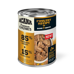 Acana Adult Grain Free Premium Chunks Poultry Wet Dog Food (12.8oz) - main product view | Dog Food at Purrfect Pet Kingdom
