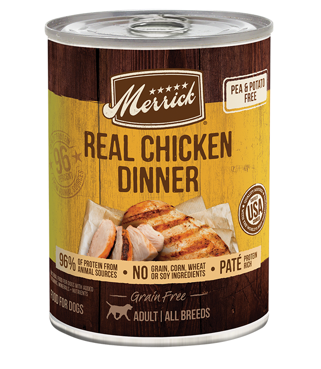 Merrick Grain Free Real Chicken Dinner Wet Dog Food (12.7oz) - detail view