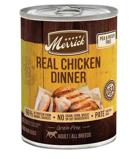Merrick Grain Free Real Chicken Dinner Wet Dog Food (12.7oz) - detail view