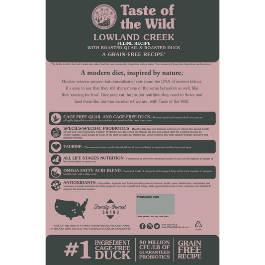 Dry Cat Food Premium Duck Recipe 5lb Daily Meals Premium Pet - detail view