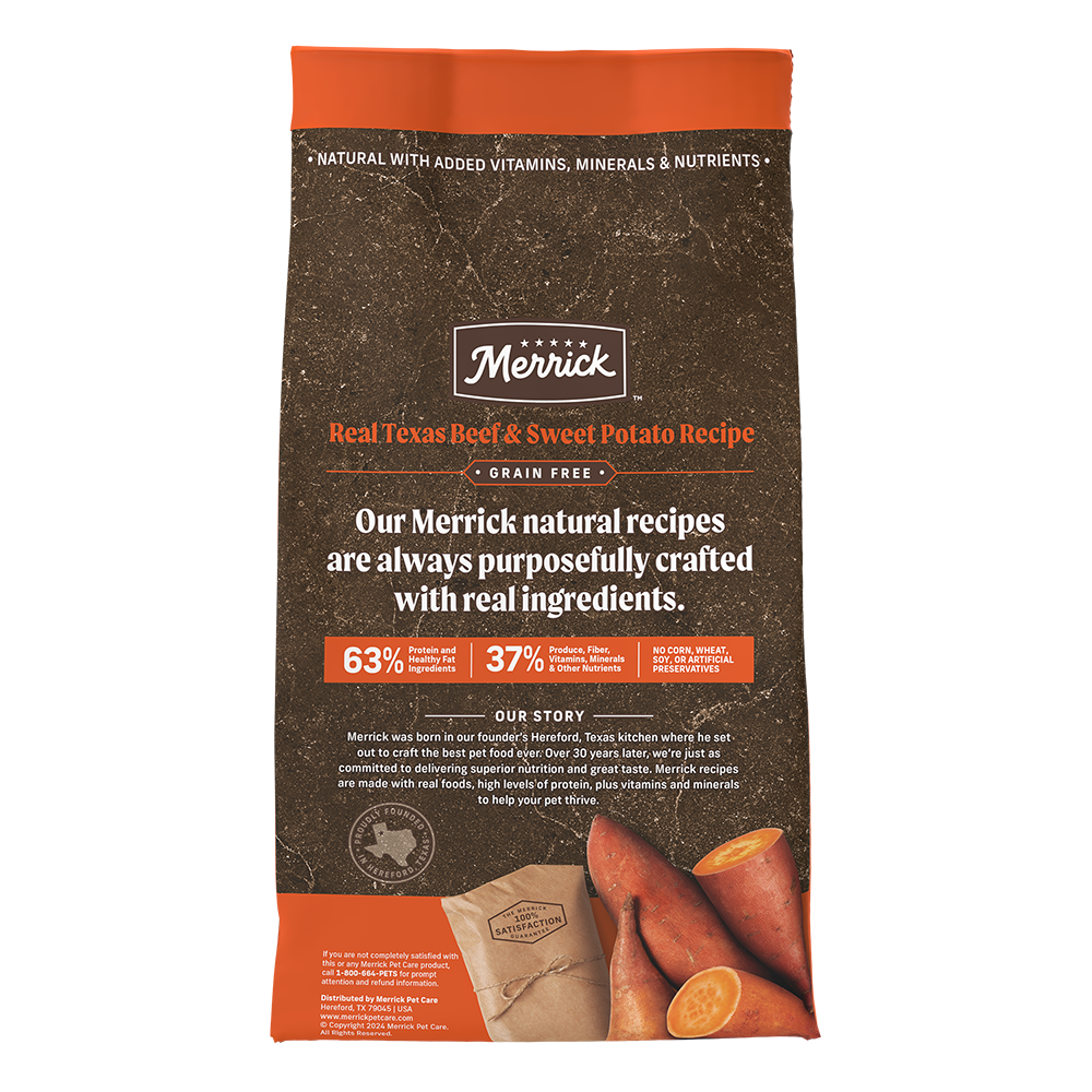 Merrick Grain Free Adult Beef and Sweet Potato Dog Dry Food - detail view