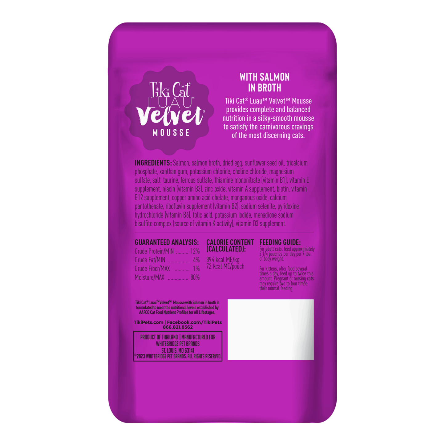 Tikicat Adult Velvet Mousse Salmon 2 8Oz Wet Cat Food - detail view