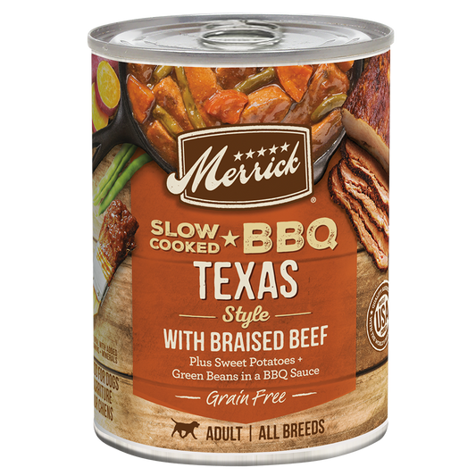 Merrick Slow Cooked Grain Free Adult Texas Beef Wet Dog Food - detail view
