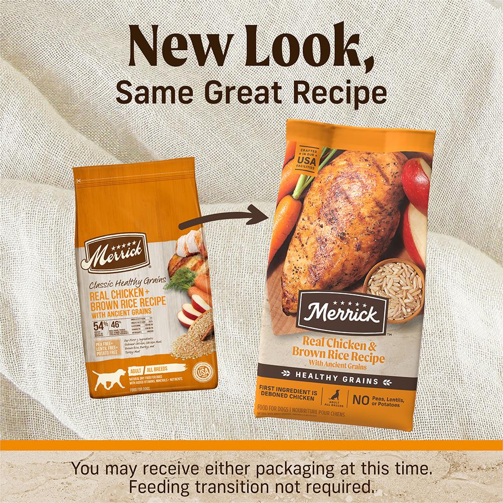 Merrick Classic Healthy Grains Chicken And Brown Rice Dry - lifestyle view