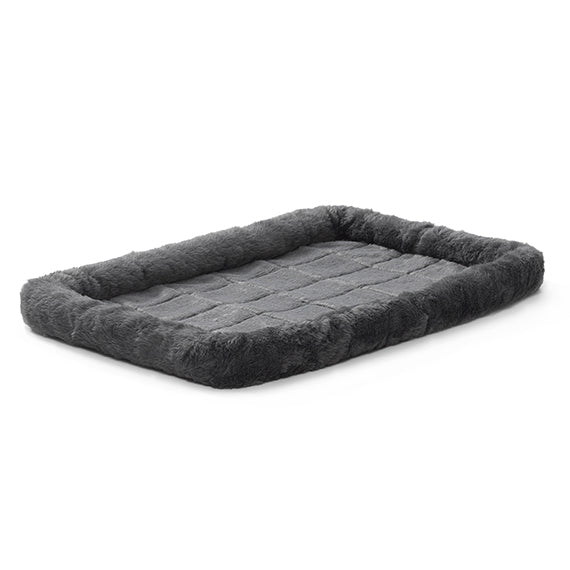 Midwest Quiettime Sheepskin Pet Bed Gray 24X18 Washable Pet - detail view