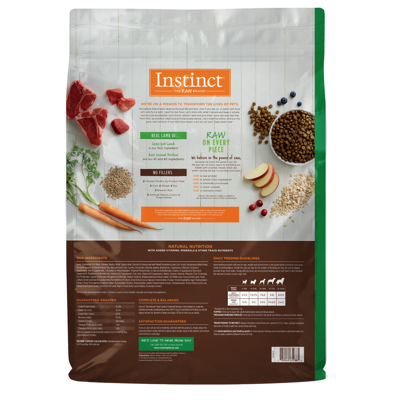 Dry Dog Food Premium Lamb Recipe 25lb Daily Nutrition Premiu - detail view