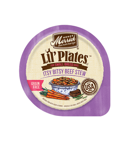 Merrick Lil Plates Grain Free Itsy Bitsy Beef Stew Wet Dog 3 - main product image