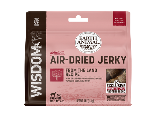Earth Animal Wisdom Air Dried From The Land Jerky Dog Treats - main product image