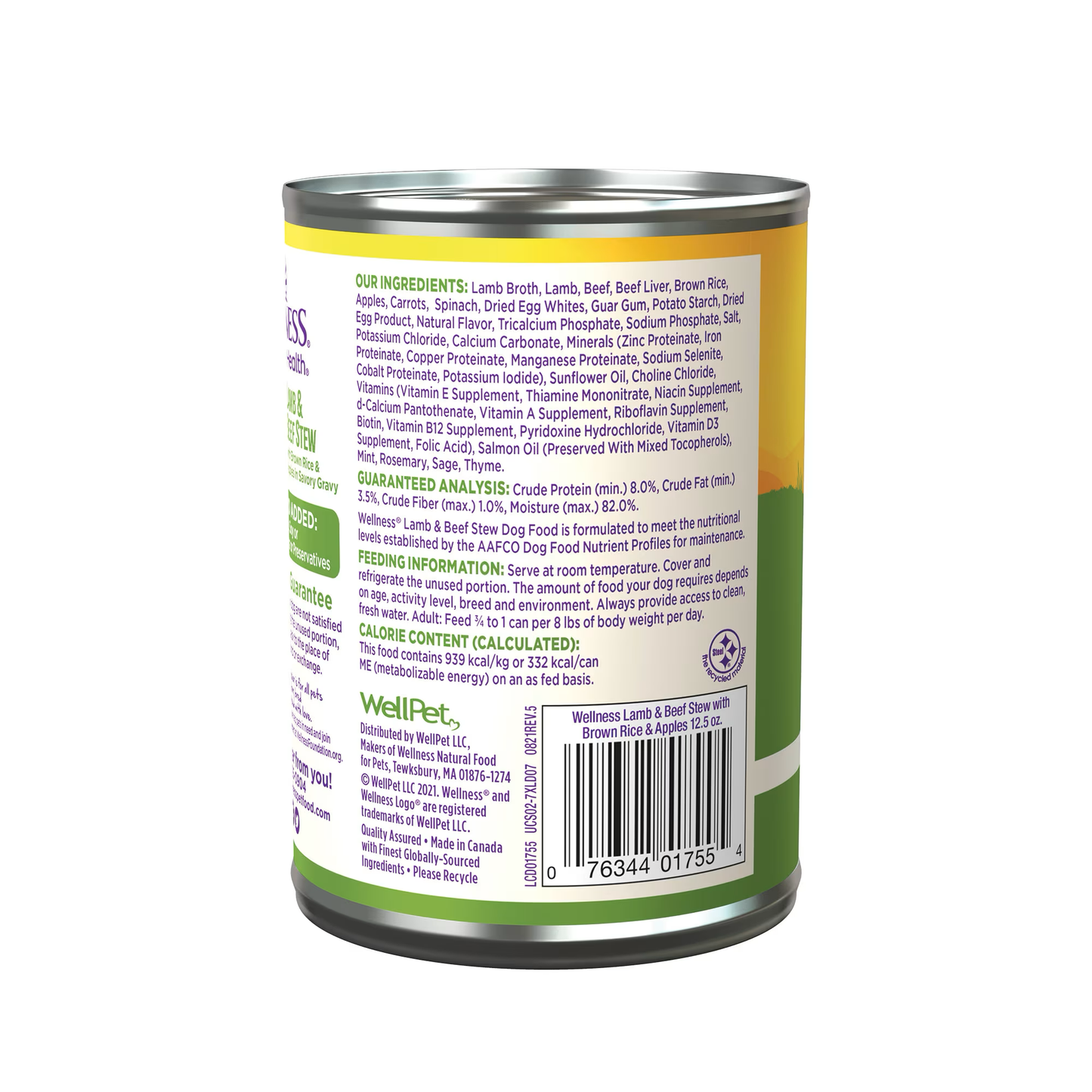 Wellness Adult Lamb and Beef Stew Wet Dog Food (12.5oz) - detail view