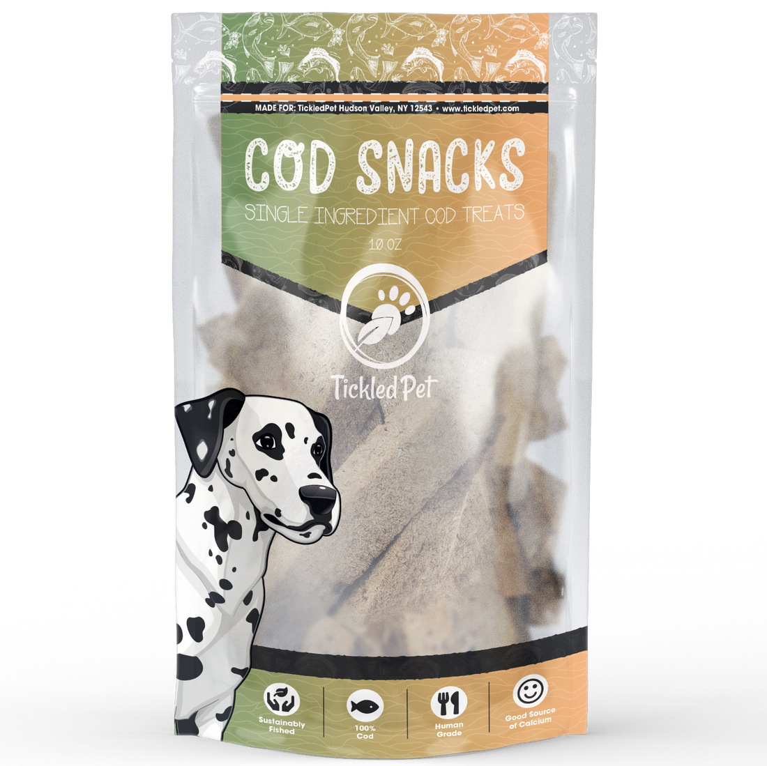 Tickled Pet Icelandic Codfish Dog Snacks 10Oz Dog Treats - main product image