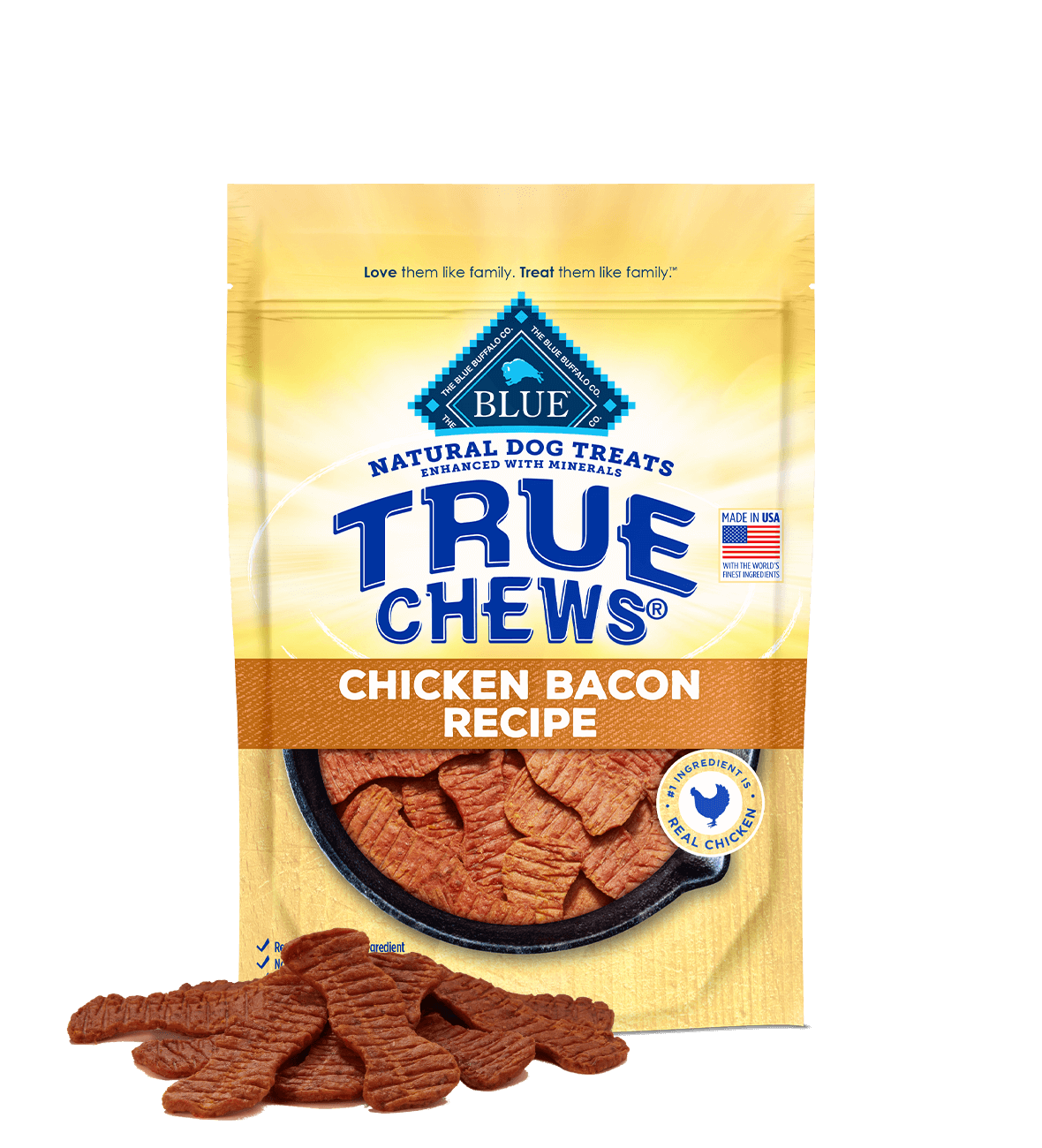 Blue Buffalo True Chews Premium Chicken And Bacon Dog Treats - main product image