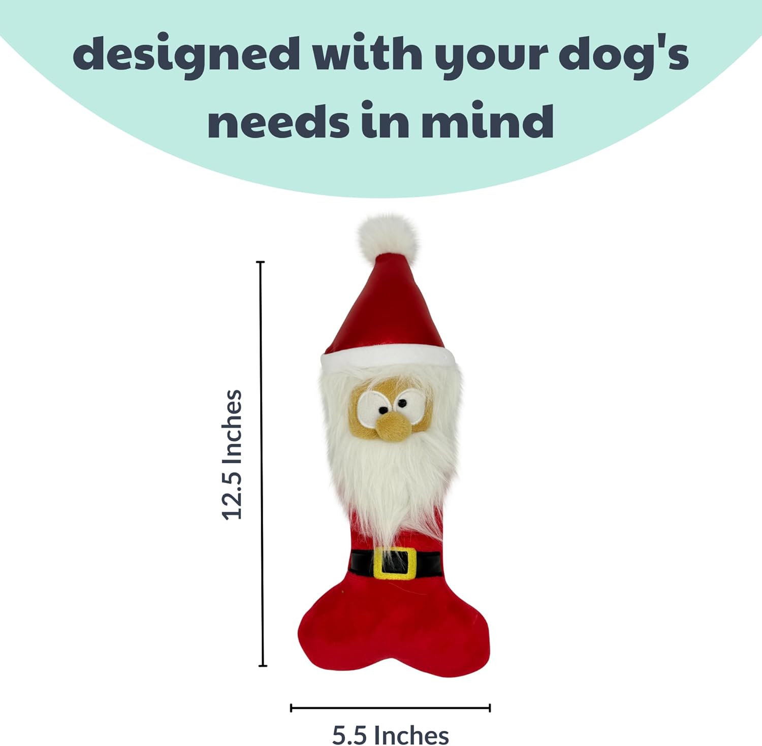Huxley Kent Dog Power Plush Silly Santa Bone Interactive Dog - lifestyle view