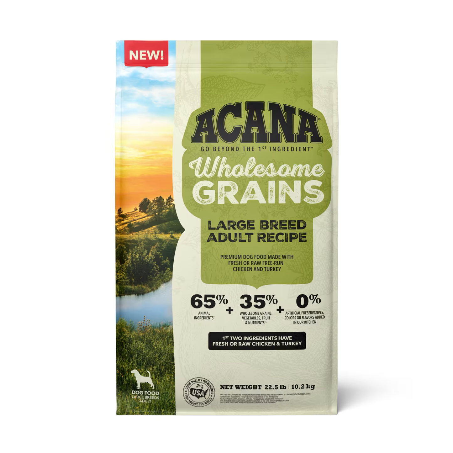 Acana Wholesome Grains Large Breed Dry Dog Food (22.5lb) - Wet Dog Food at Purrfect Pet Kingdom