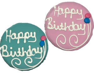 Preppy Puppy Happy Birthday Round Cookie Dog Treats Premium - main product image